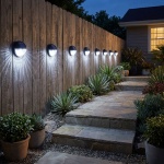 8er-Set Kompakte Solar LED Wandleuchte & Zaunleuchte: Stilvolle Aussenbeleuch...