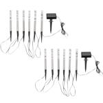 2er-Set Solar LED Leuchtstäbe Bubbles: Farbwechsel Gartenleuchten mit Erdspie...
