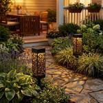 2er-Set Solar Schattenlampe mit Erdspiess – stilvolle Garten-Laterne mit Sola...