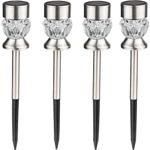 Dekorative Solar Gartenleuchten Stecker (RGB & Warmweiss, Ø7x36cm), 4er-Set: ...