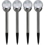 4er-Set Dekorative Solar-Gartenlampe mit Crackle-Effekt-Kugel & Erdspiess, bu...