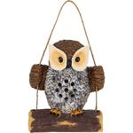 LED Solar Gartenfigur Eule auf Schaukel: Sanftes Licht für Gartenwege, Blumen...