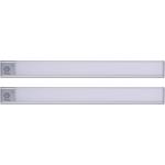 2er-Set Flache Akku LED-Lichtleiste, 40cm mit Bewegungssensor, 120 LEDs: Kabe...