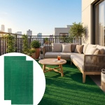 2er-Set Kunstrasenteppich Hellgrün 100x200cm: Pflegeleicht, UV-stabil & wette...