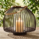 Elegantes Metall-Windlicht mit Glaseinsatz - Stimmungsvolle Akzente für drinn...