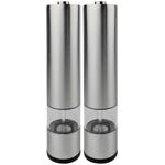 2er-Set Elektrische Salz- & Pfeffermühle (Edelstahl) - Keramikmahlwerk- Ø5 x ...