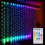 Mehrfarbiger RGB Lichtervorhang 144 LEDs mit Fernbedienung, ideal für Innen &...