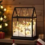 Magische LED Weihnachtsdekoration, Winter Wunderland mit Skifahrern und Licht...