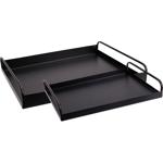 Serviertablett 2er-Set aus Metall - Modernes Design für Deko, Bar & Küche - Z...