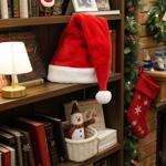 Festliche Nikolaus Mütze, Rote Plüsch Mütze mit weissem Bommel für Erwachsene...