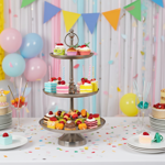 Hochwertige 3-Etagen Etagere in Silber, vielseitig einsetzbar als Küchenständ...