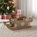 Edler Deko-Schlitten aus Mangoholz, wunderschöne weisse Schnitzerei. Perfekt ...