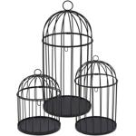 Edles Deko-Vogelkäfig-Set, 3-teilig aus Metall - Vintage-Stil Deko, hängend &...
