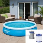 XL Pool mit Filterpumpe, Ø 3,66 m x 76 cm - ein grosser Gartenpool für ungetr...