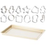 Hochwertiges Backset für Weihnachten, 13-tlg. Robustes PTFE Stahl Backblech u...