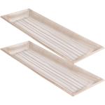 2er-Set Rustikales Deko-Tablett 20,5 x 3,7 x 60 cm - Perfektes Wohnaccessoire...