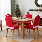 Weihnachtsmann Stuhlbezug im 4er-Set, festliche Weihnachtsdeko für Stühle, pe...