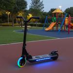 Kinder-E-Scooter mit 120W Motor – E-Tretroller mit LED Beleuchtung, 10 km/h H...