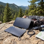 Mobiles, faltbares Solarpanel, 10W, USB-C: Effiziente Energie mit 2 monokrist...