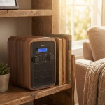 Retro DAB+/FM-Radio, Holzoptik, grau: Digitalradio mit edlem Design – Ein Kla...