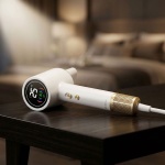 Hochleistungs Haartrockner 1400W, weiss, mit LED-Anzeige für schnelles Trockn...