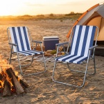 2er-Set Campingstuhl blau/weiss - klappbar, robust & platzsparend für Camping...