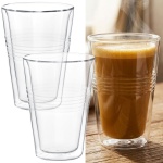 2er-Set Doppelwandgläser mit Riffelung 300ml – Thermogläser für Kaffee & Tee,...