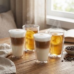 4er-Set Thermogläser mit Riffelung, doppelwandig – 300 ml – Doppelwandgläser ...