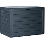 Robuste Gartenbox in Holzoptik, anthrazit – Perfekte Stauraumlösung für Kisse...