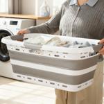 Faltbarer Wäschekorb 41L - Platzsparender Wäschesammler aus Kunststoff mit Be...