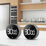 2er-Set Digitaler Küchen-Timer mit Drehrad - Praktische Eieruhr mit Magnet, l...