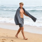 Microfaser Handtuch 200x100 cm in Anthrazit, grosses Sporthandtuch schnelltro...