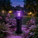 Solar Gartenlampe mit Mückenvernichter aus Edelstahl, 2in1 LED Wegeleuchte Sc...