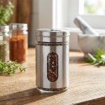Edler Gewürzstreuer Edelstahl mit Sichtfenster 94ml Vorratsdose für Gewürze K...