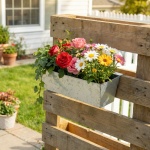 Premium Pflanzkasten für Europaletten mit Hängeschiene aus verzinktem Metall,...