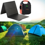 Mobiles Powerstation Set 88,8Wh mit 21W Solarpanel faltbar, 230V Steckdose, 1...