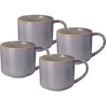 Elegantes 4er-Set Steinzeug Becher 332ml - Hochwertiges Keramik Geschirr in B...