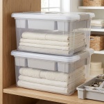 2er-Set Grosse Aufbewahrungsbox 16L mit Organizer & Deckel, transparent, stab...