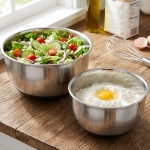 Profi Rührschüssel-Set 2-teilig aus Edelstahl – Salatschüssel mit rutschfeste...