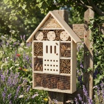 XL Insektenhotel, 51 x 35 x 10 cm, Nistkasten aus Naturhölzern und Zapfen für...