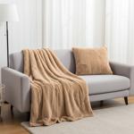 2er-Set Kuschelige Sofadecke 125 x 150 cm & Flauschiges Kuschelkissen 45 x 45...