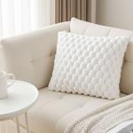 Luxuriöses Sofakissen 45x45 cm - Traumhaft weiches Kuschelkissen in Weiss, Be...