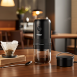Mobile Elektrische Kaffeemühle – Konisches Keramik Mahlwerk, präzise einstell...
