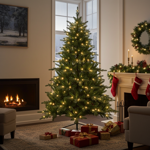 Premium LED Weihnachtsbaum, Kunstbaum 210 cm voluminös dicht beleuchtet - Chr...