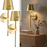 2er-Set Elegante LED Wandleuchte kabellos mit Fernbedienung: Akku Wandlampe d...