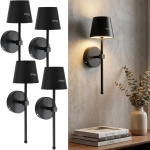 4er-Set Elegante LED Wandleuchte kabellos mit Fernbedienung: Akku Wandlampe d...