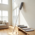 Profi 5in1 Staubwedel Set mit Teleskopstange 210cm ausziehbar, biegsame Mikro...