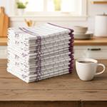 Langlebige 20er Halb-Leinen-Geschirrtücher: 55% Leinen-45% Baumwolle, Burgund...