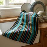 Grubentuch 100% Baumwolle: Saugstarkes Geschirrtuch & Mehrzwecktuch, türkis-s...