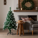 Wunderschöner Weihnachtsbaum mit Schneezweigen 120cm, 200 Zweige - Naturgetre...